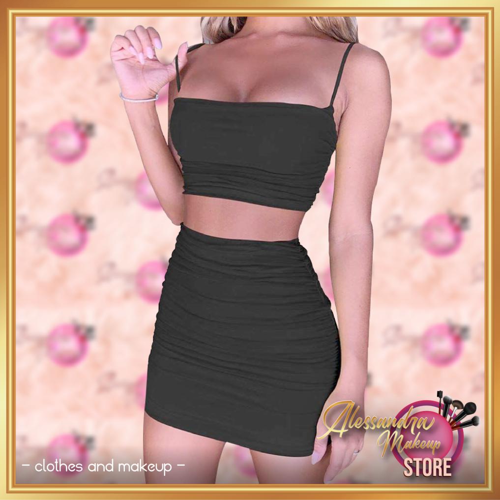 Conjunto top + falda